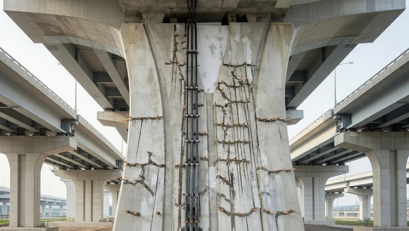 橋梁裂縫灌注與補強施工